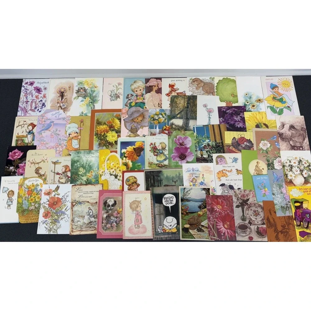 Vintage Thinking of You Cards Fronts ONLY Scrapbooking Crafts Lot of 50+